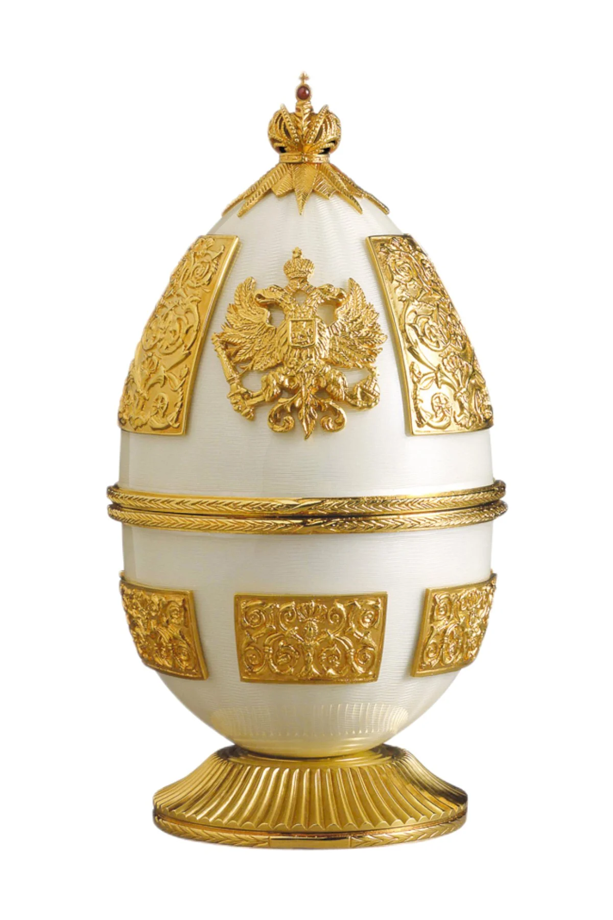 The Mariinsky Egg by Theo Fabergé, shown from the front.