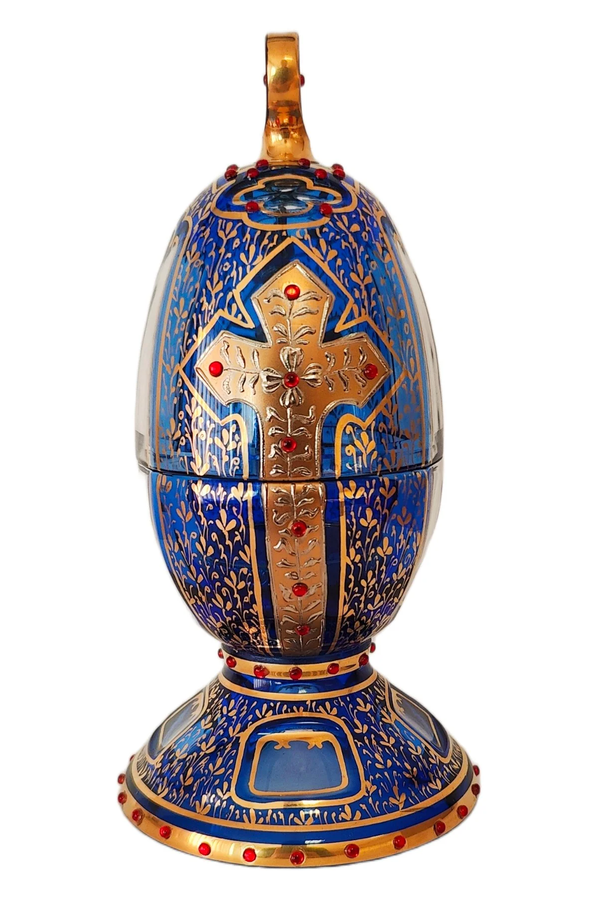 Windows Of Serenity Passion Egg, an original Theo Fabergé Egg creation in crystal and gold.