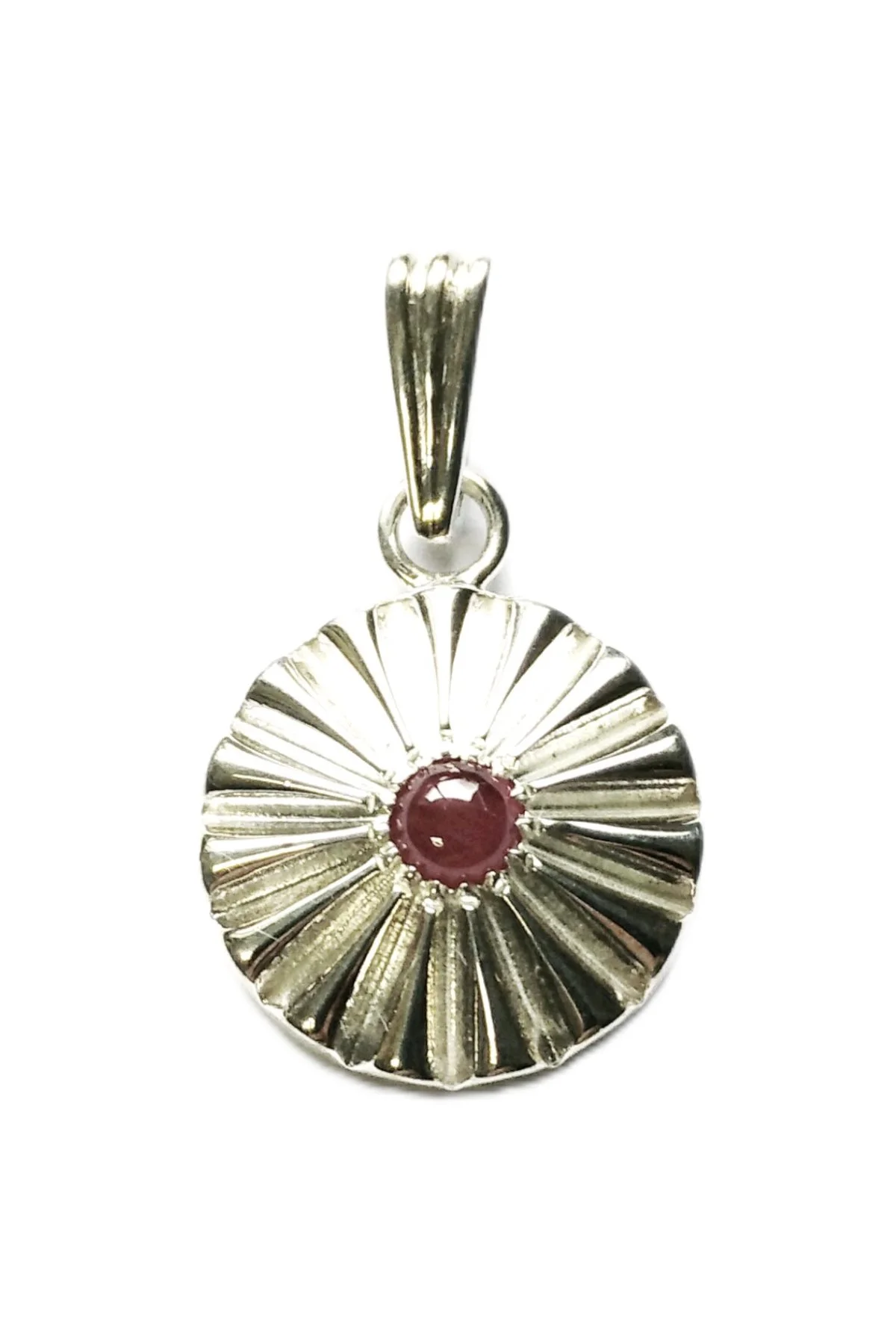 Sunburst Pendant Ruby by Theo Fabergé in diamonds and rubies.