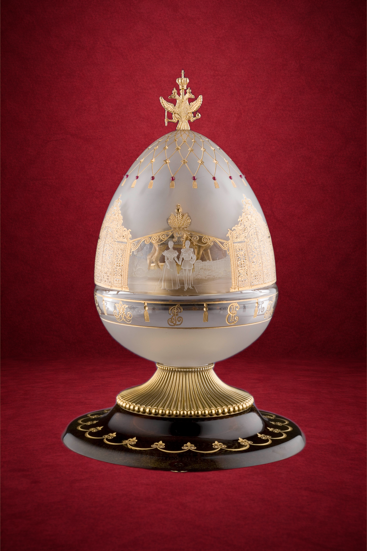 Tsarskoye Selo egg creation by Theo Fabergé inspired by the historic Tsarskoye Selo imperial residence.