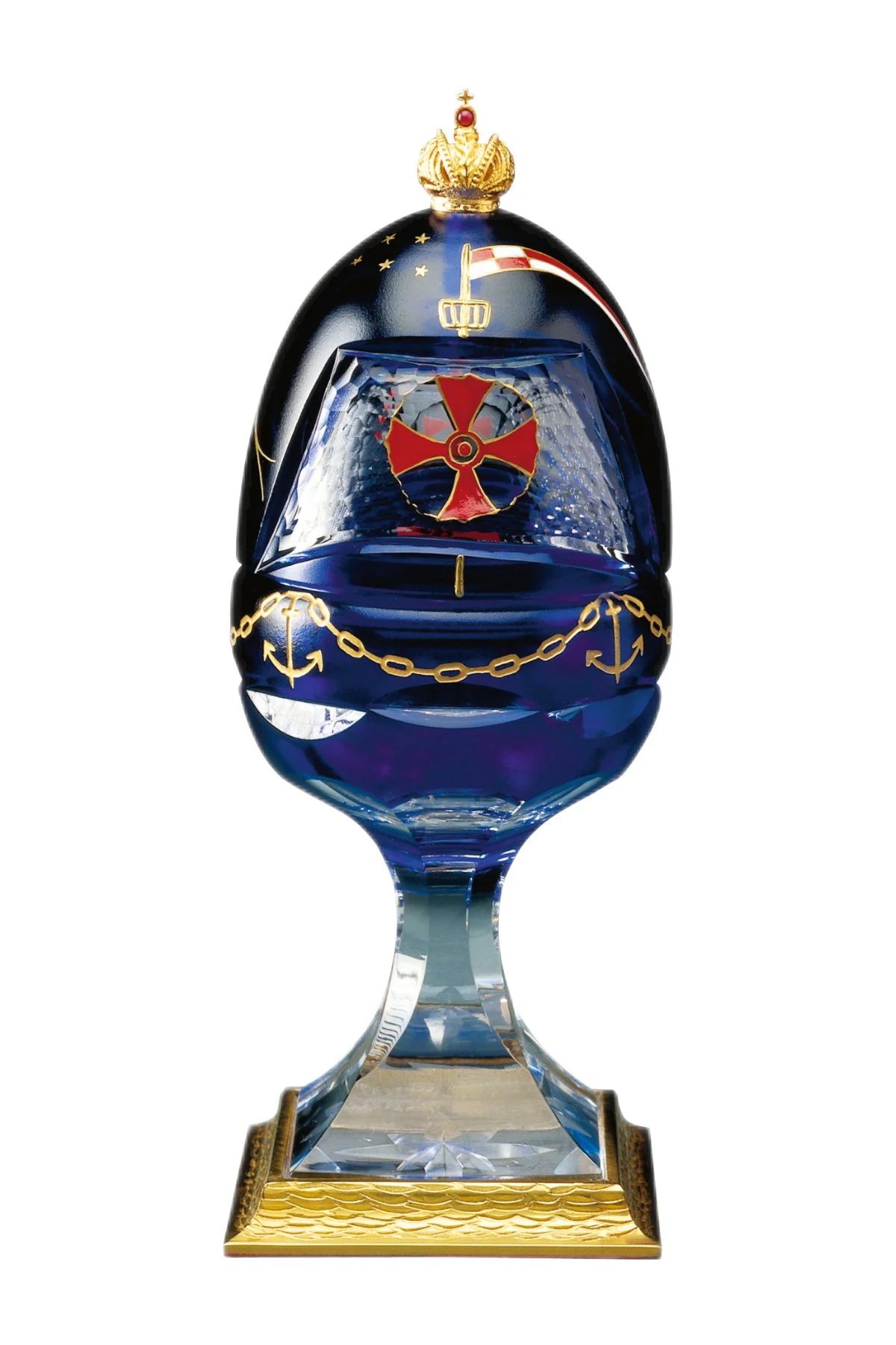 The Columbus Egg by Theo Fabergé, shown from the front.