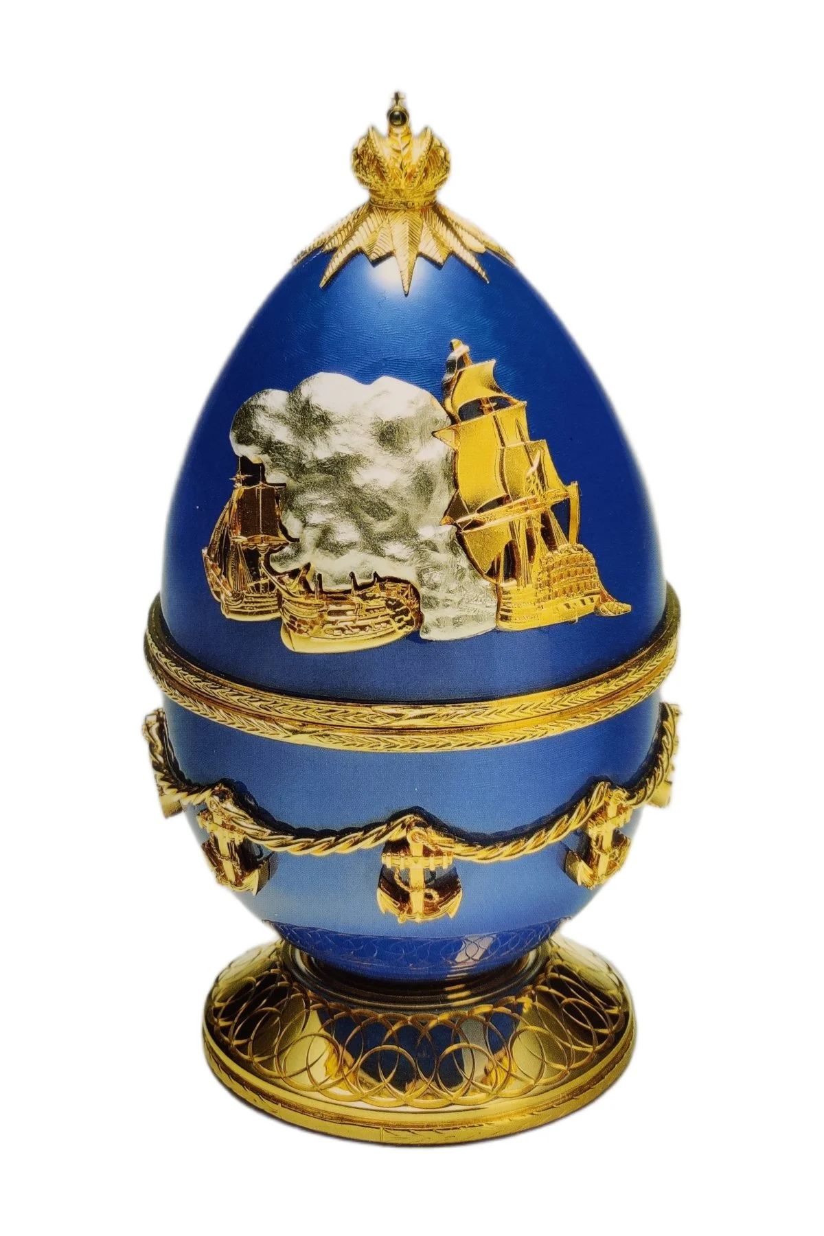 Trafalgar egg creation by Theo Fabergé commemorating the historic Battle of Trafalgar.