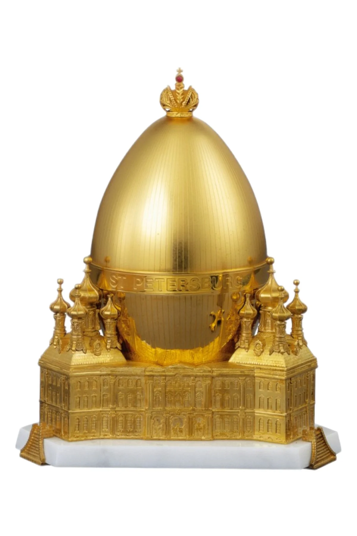 The St Petersburg Egg by Theo Fabergé, shown from the front.