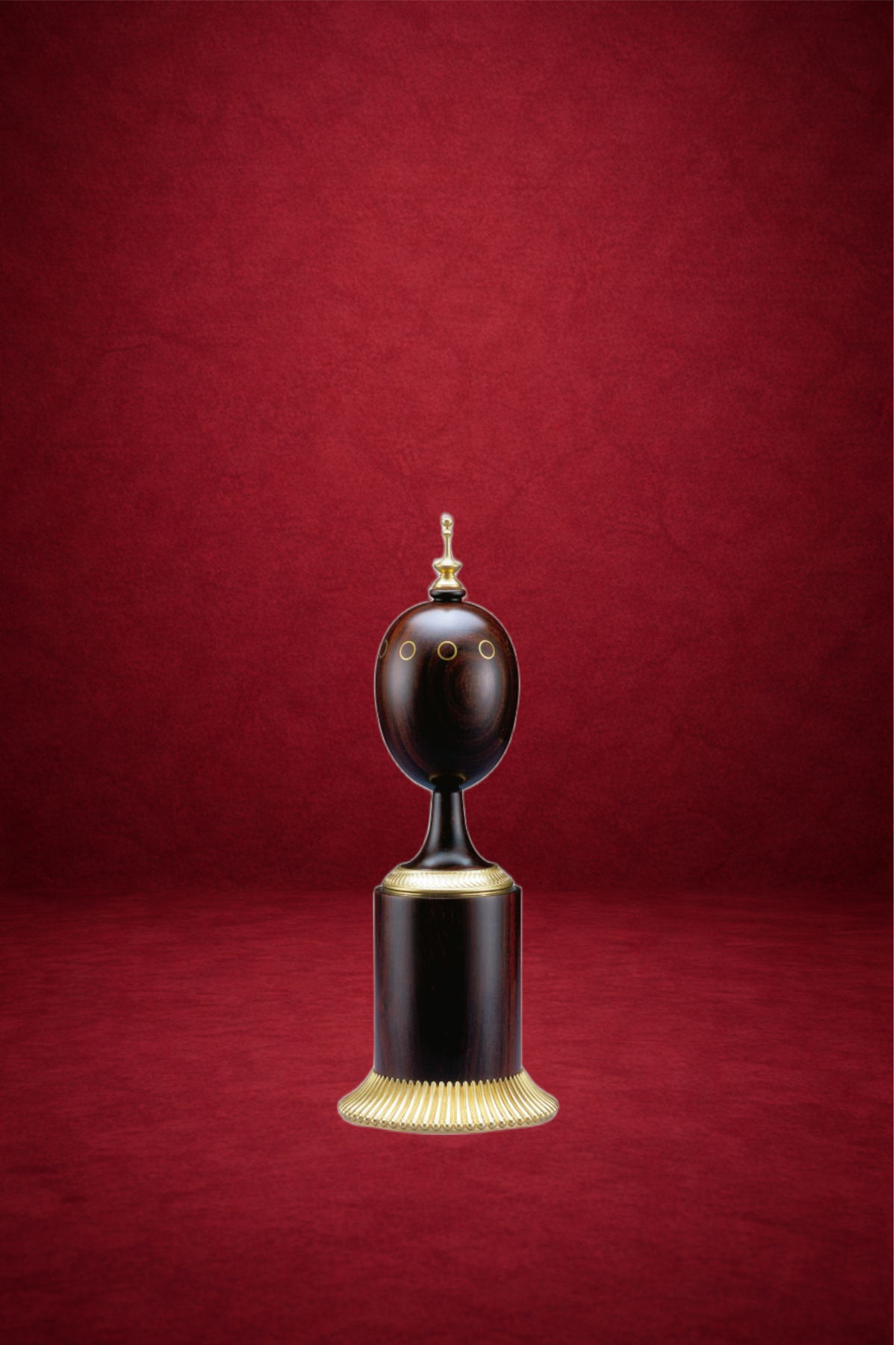 Editor’s Scribe Egg creation by Theo Fabergé inspired by cosmic motifs and celestial symbolism in gold and enamel.