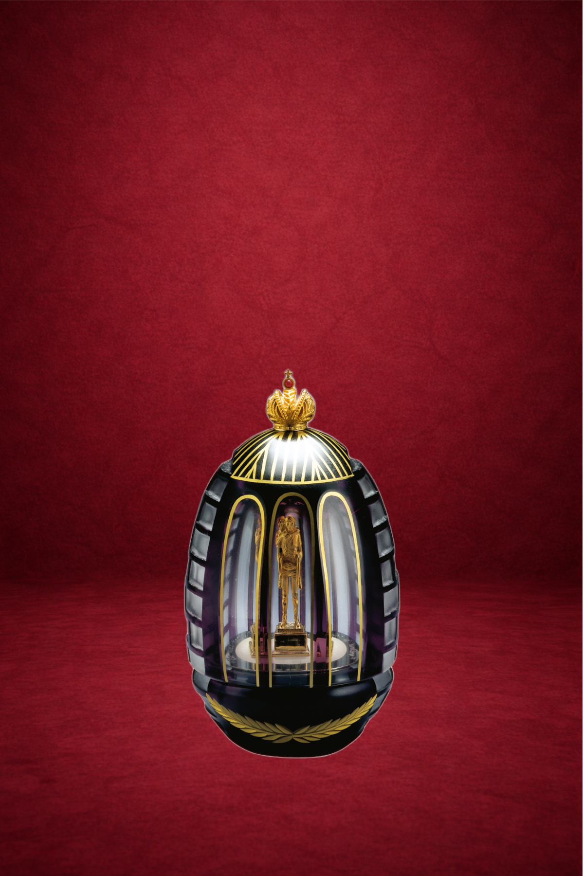 Brotherhood Egg creation by Theo Fabergé inspired by polar landscapes and crafted with enamel, gold and intricate detailing.