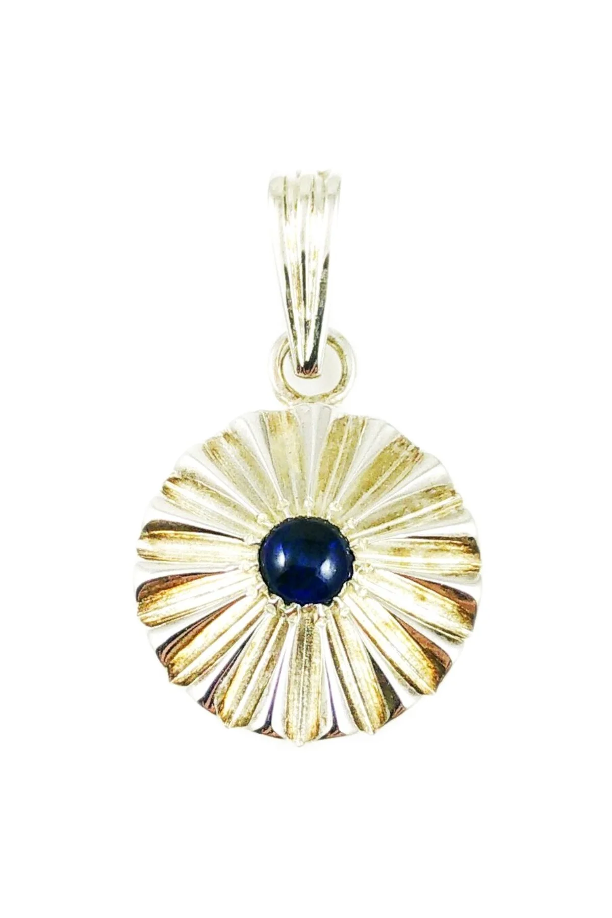 Sunburst Pendant Sapphire by Theo Fabergé in diamonds and rubies.