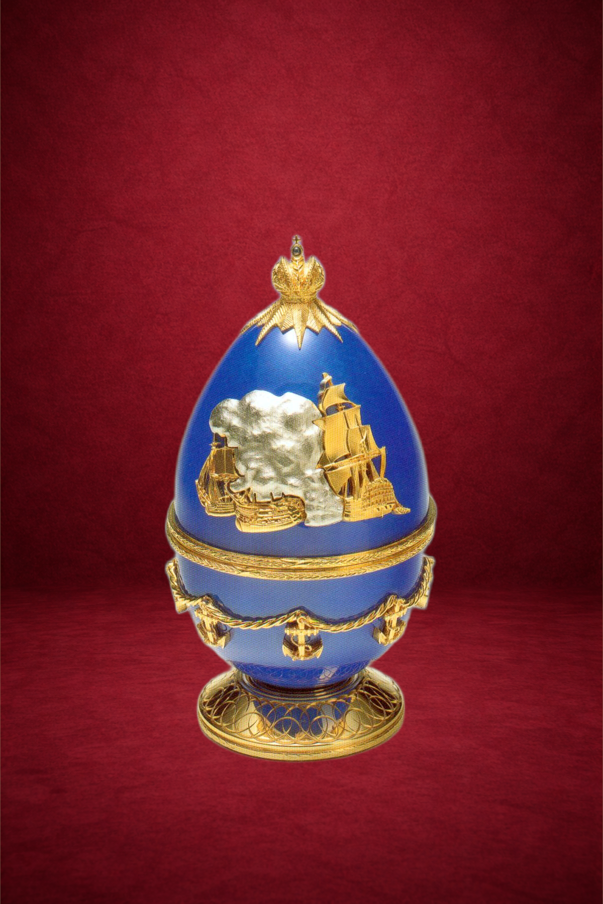 Trafalgar egg creation by Theo Fabergé commemorating the historic Battle of Trafalgar.