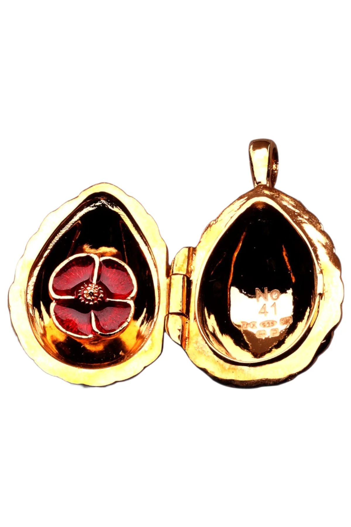 Passion Pendant TFPS954 open to reveal its handcrafted surprise.