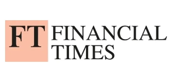 FT Financial Times logo with a pink square background behind the letters 'FT' and the words 'Financial Times' to the right.