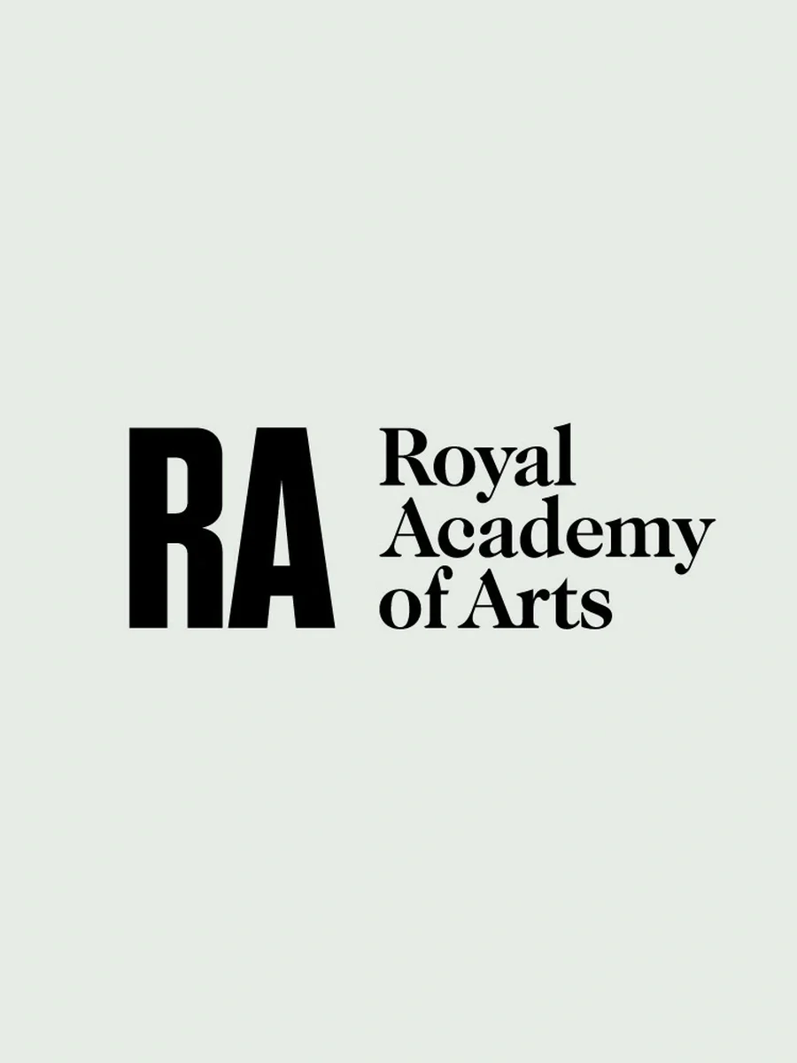 Logo of the Royal Academy of Arts with black letters RA and full name written beside it on a light background.