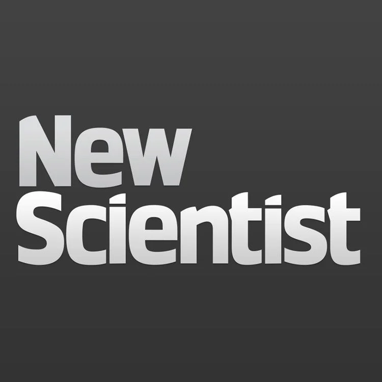 Text reading 'New Scientist' on a dark gray background.