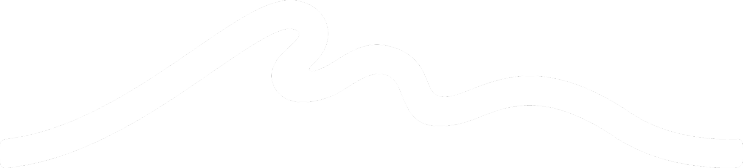 A black background with a white, wavy, ribbon-like line running horizontally across the image.