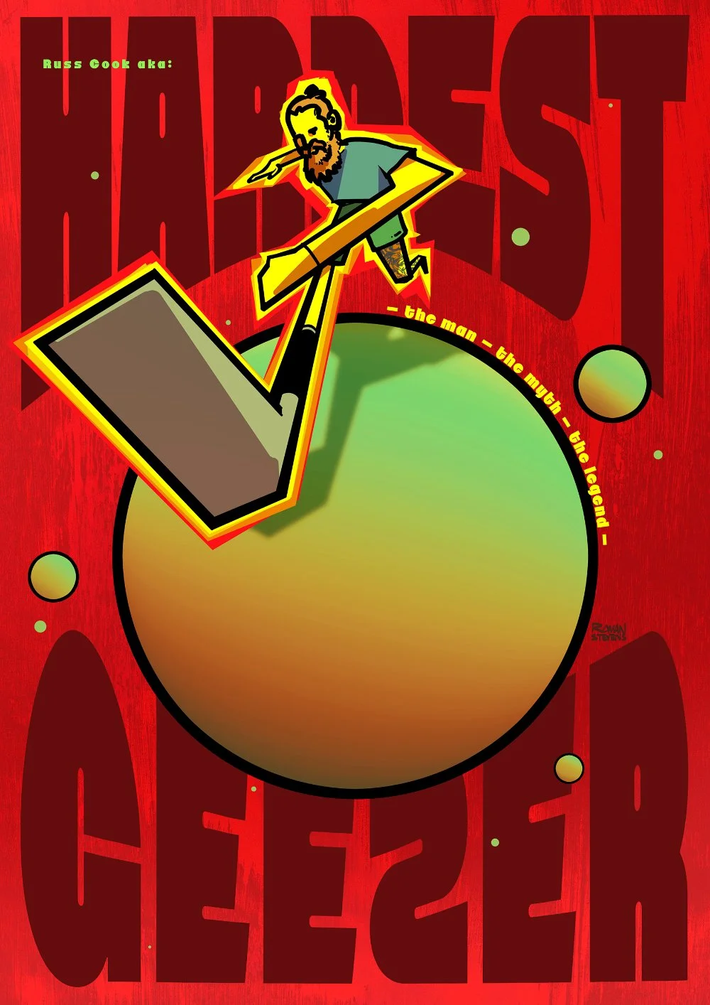 'hardest geezer' poster (core illustration for branding and marketing proposal)