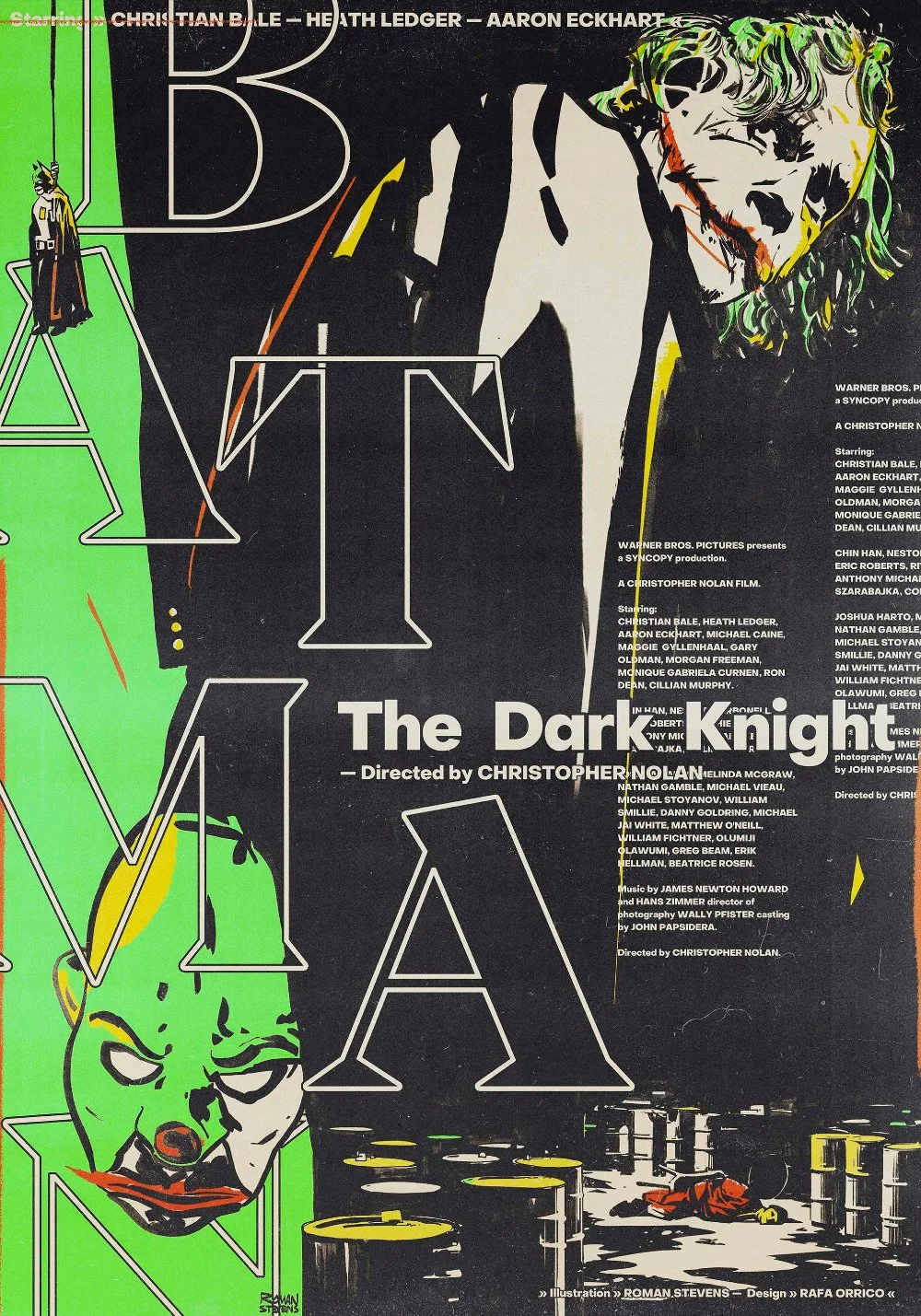 the dark knight: trilogy collaboration with graphic designer rafa orrico diez