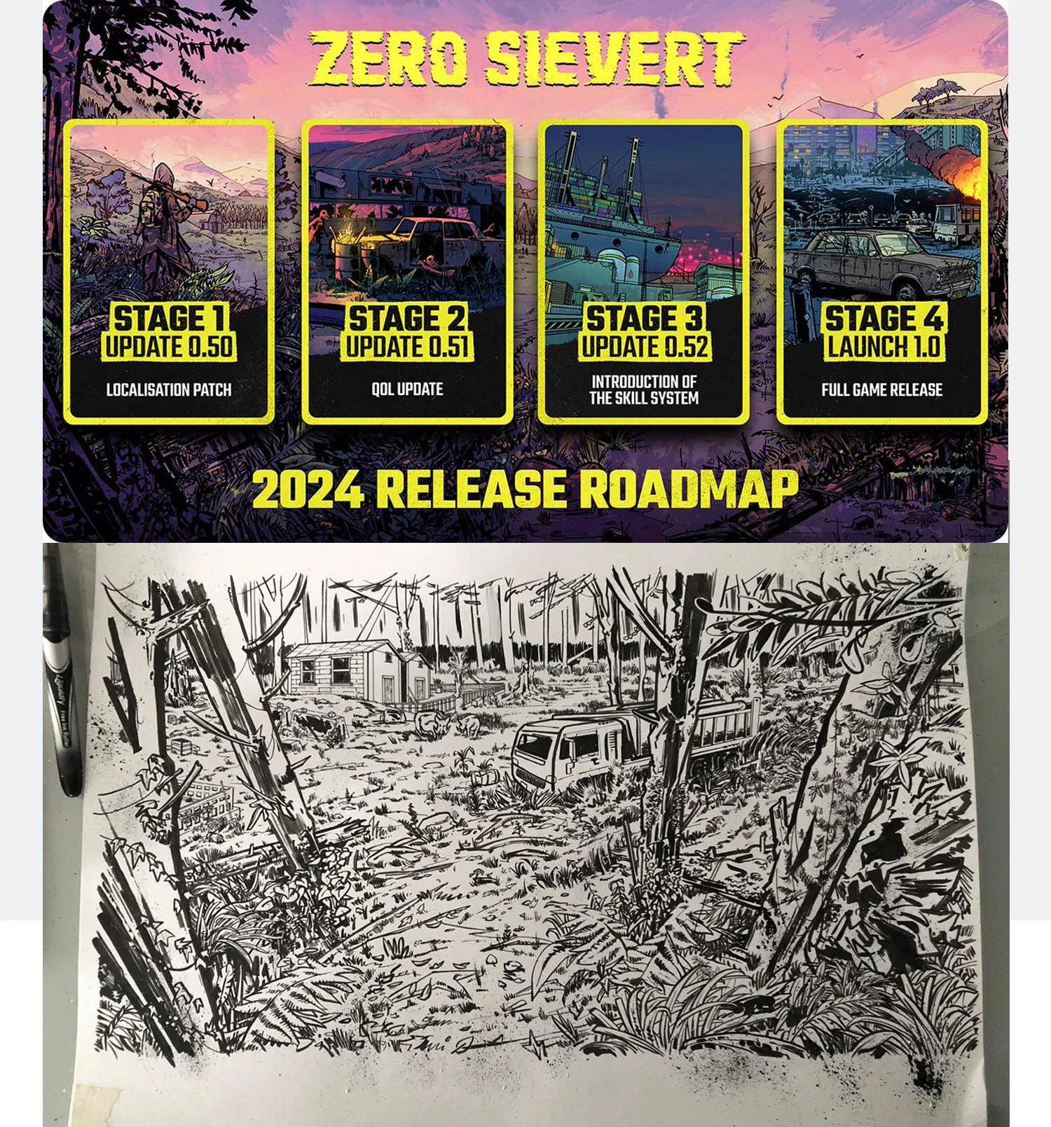 Roman Stevens Zero Sievert loading screen illustration 