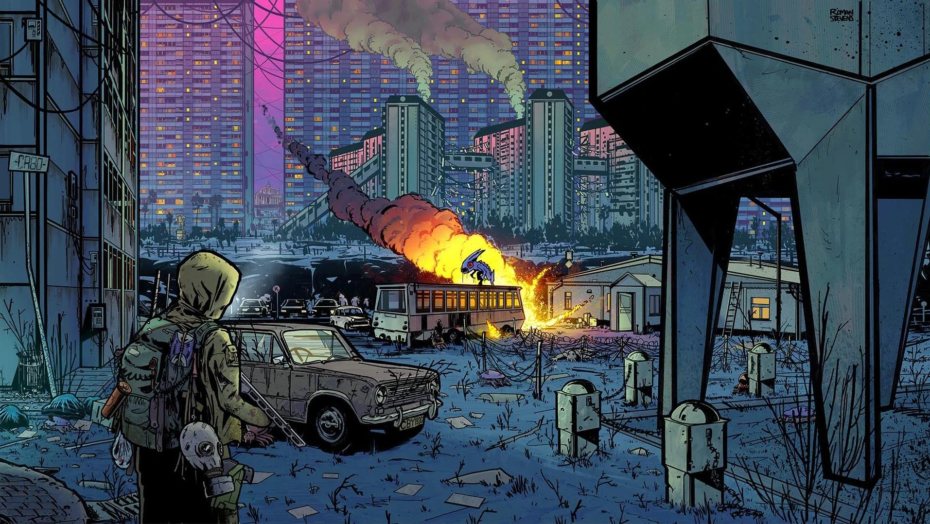 Roman Stevens Zero Sievert loading screen illustration 