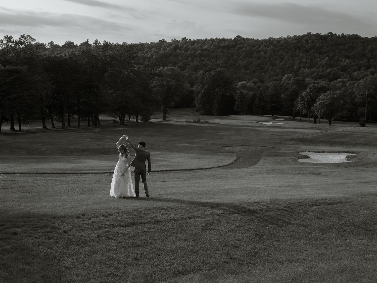 Wedding portraits of the couple at Evergreen Venue in Palmerton, PA