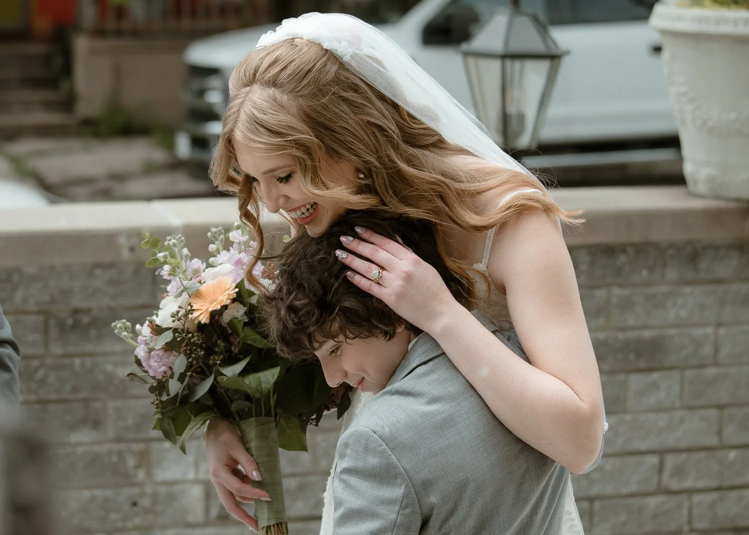 Wedding portraits of the couple at Evergreen Venue in Palmerton, PA