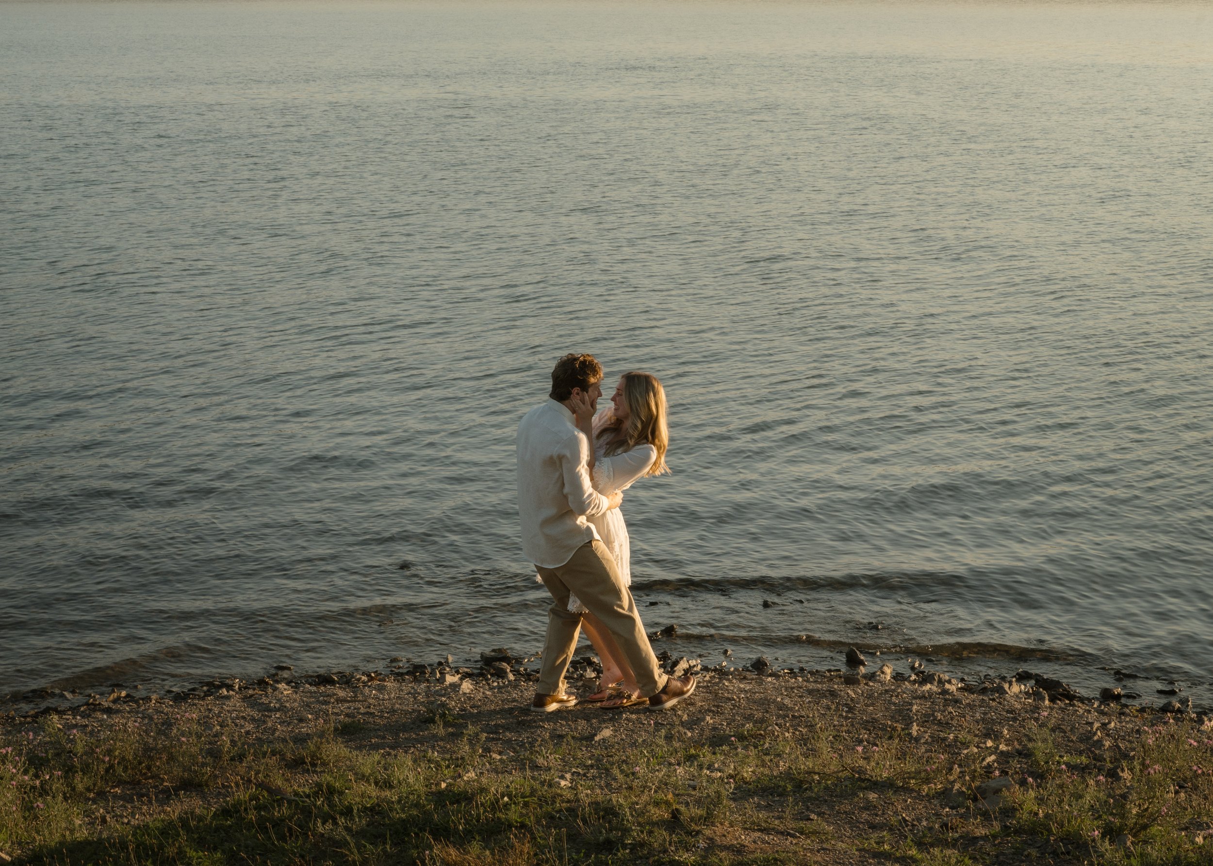 Couple spinning together at Beltzville State Park