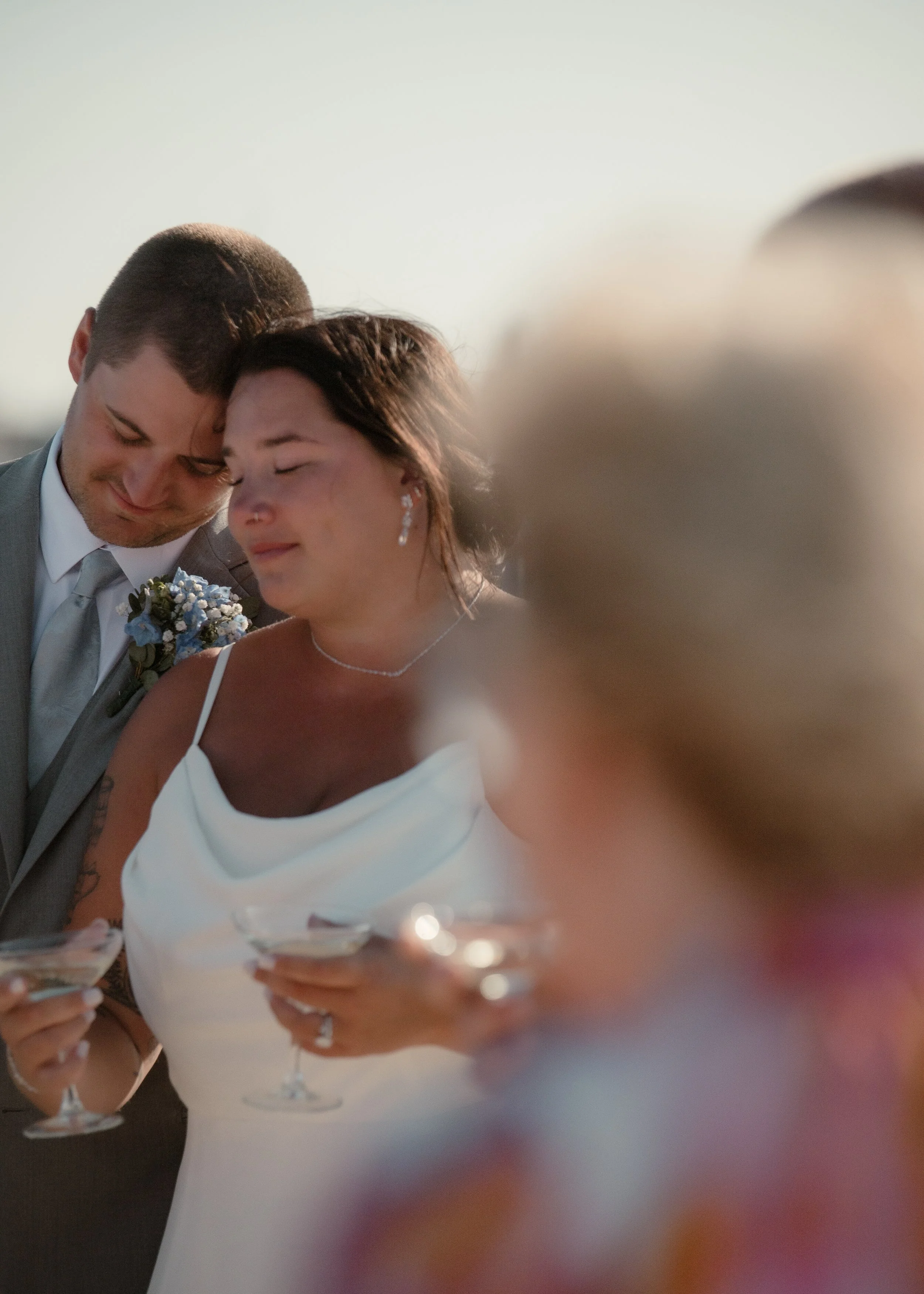 Spontaneous couple embrace outdoor ceremony — documentary photographer Lehigh Valley