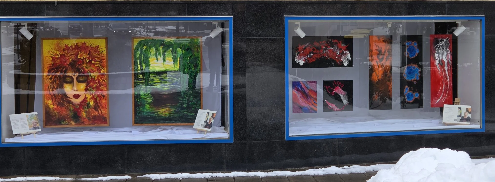 Schaufensterinstallation 2 Schaufenster in der Selber Fußgängerzone