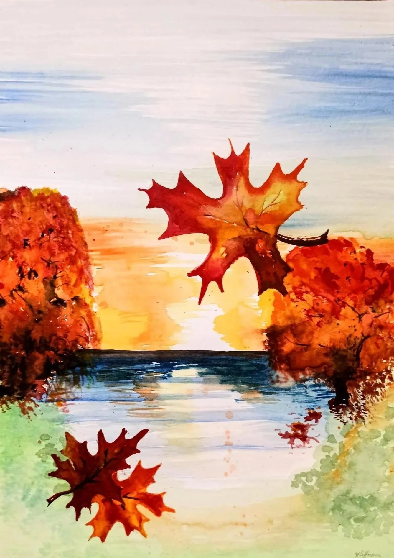 Waldesruh - Aquarell von Ieva Hoffmann