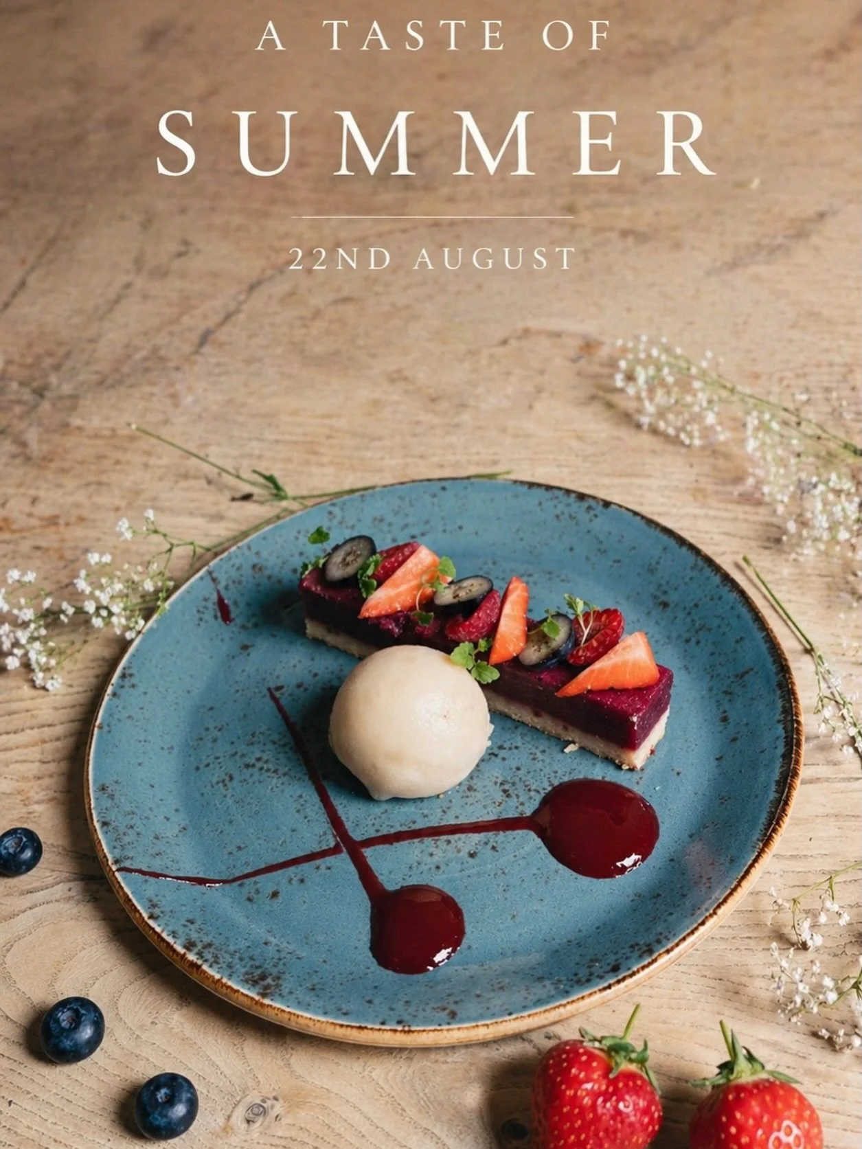 A Taste of Summer
22nd August

The final evening in our Summer Edit &mdash; an elegant way to bring the season to a close.

A refined late-summer tasting menu, showcasing ingredients at their most expressive.

Delicate, vibrant dishes, thoughtfully p