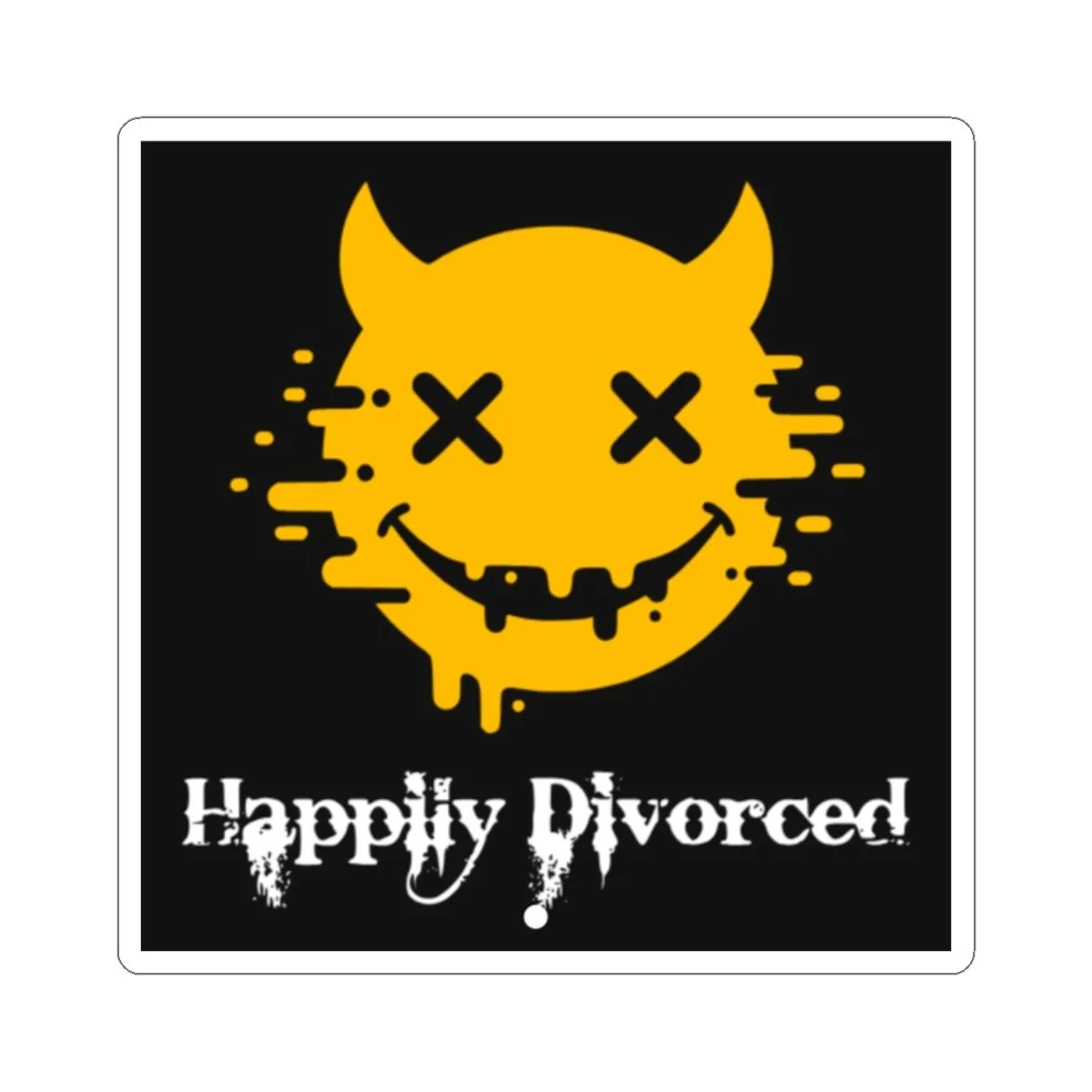 Happy Devil | Happily Divorced Sticker — Kiss-Cut Vinyl Decal