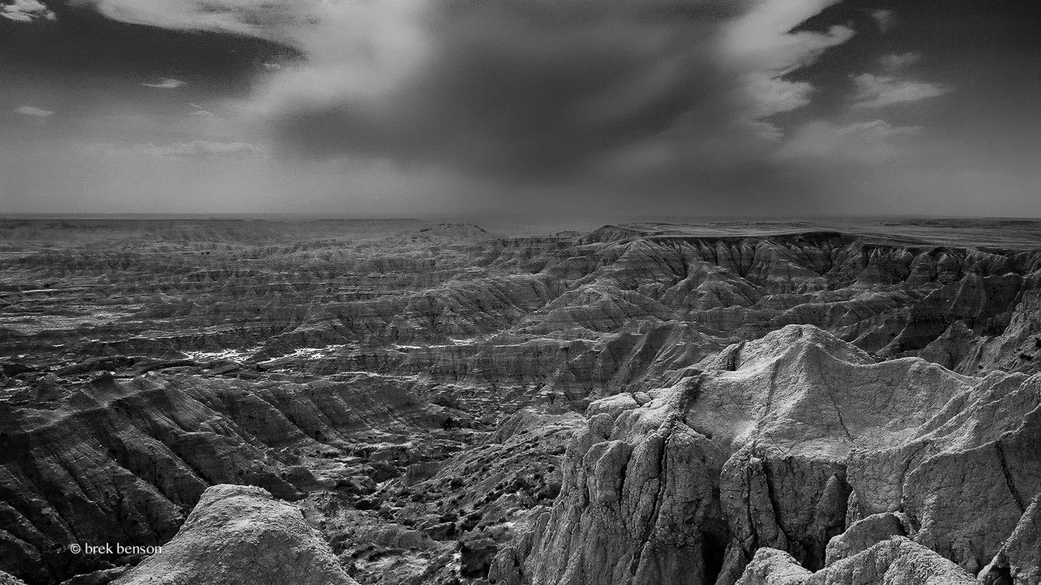 Badlands BW Rain .jpg