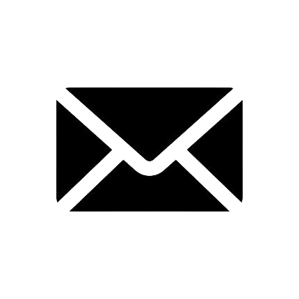 Outline of an envelope icon on a black background.