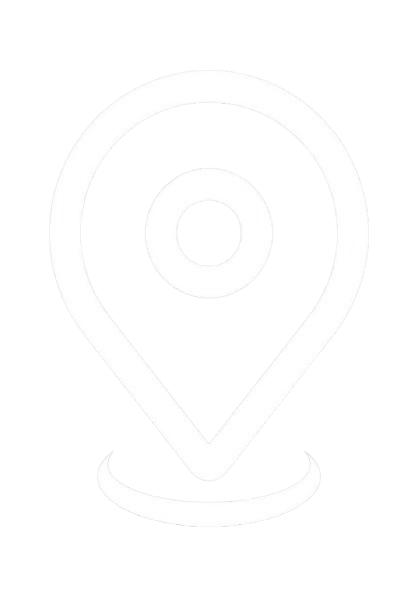 Black background with a white location pin icon.