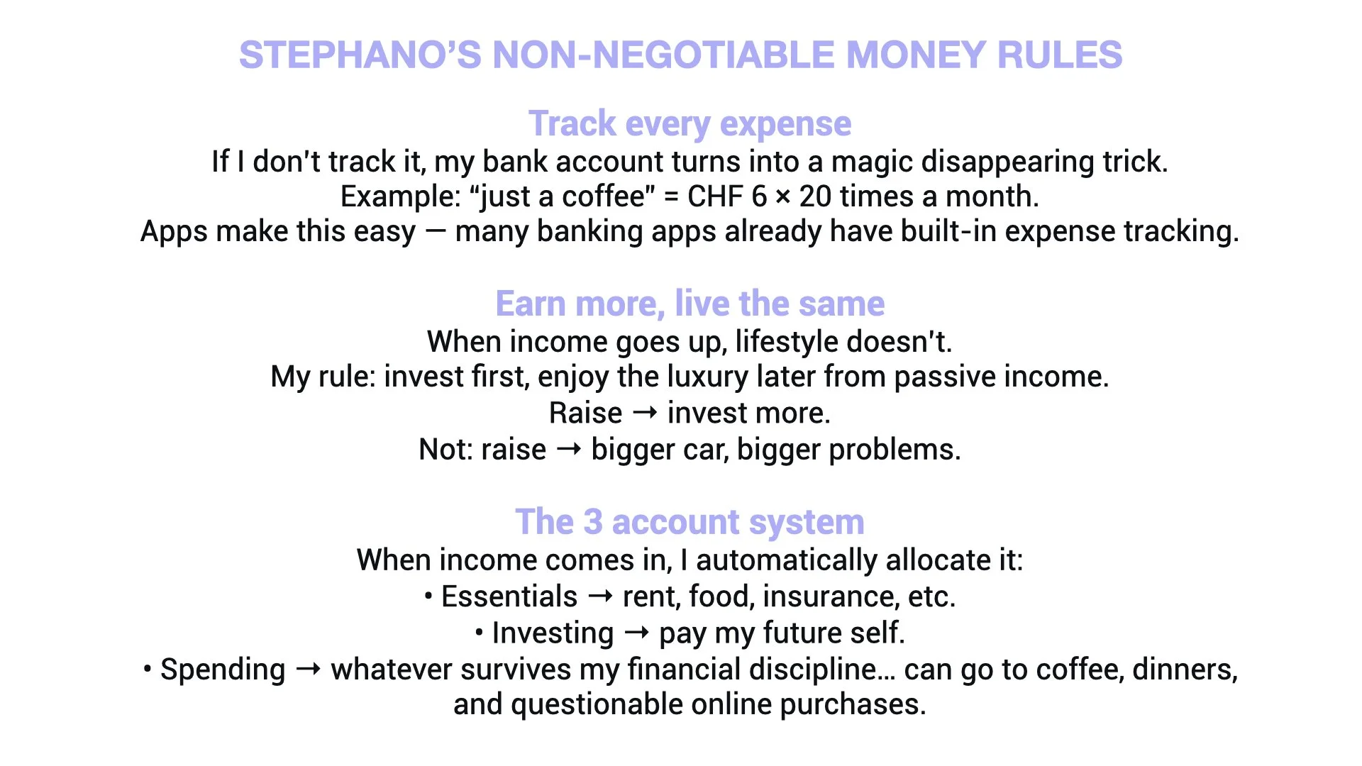 ‎Stephano's Money Rules
