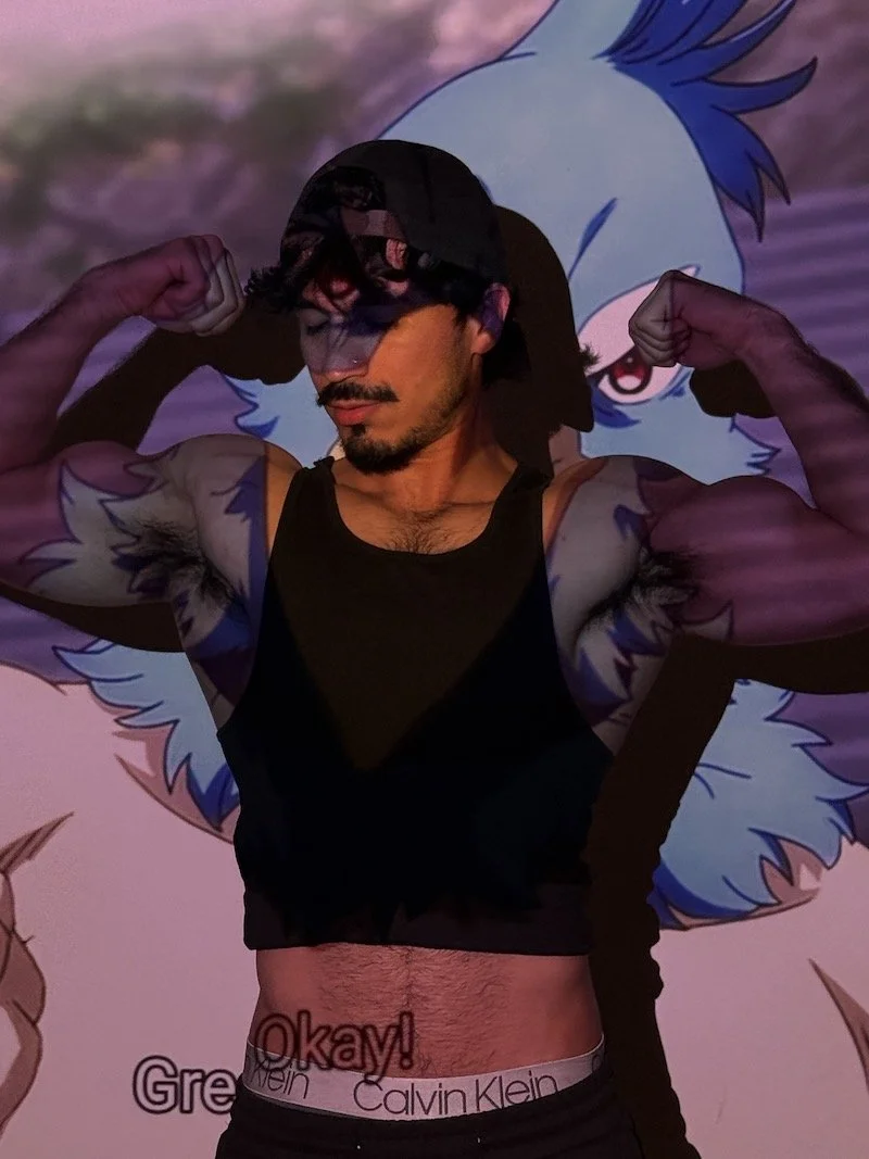 Sohil flexes his biceps