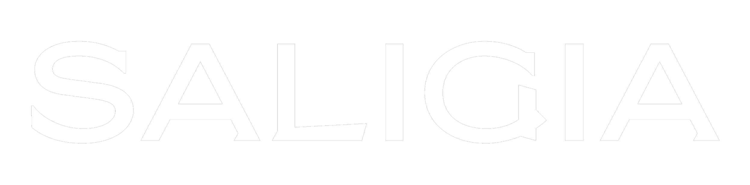 The word SALIGIA written in white uppercase letters on a black background.