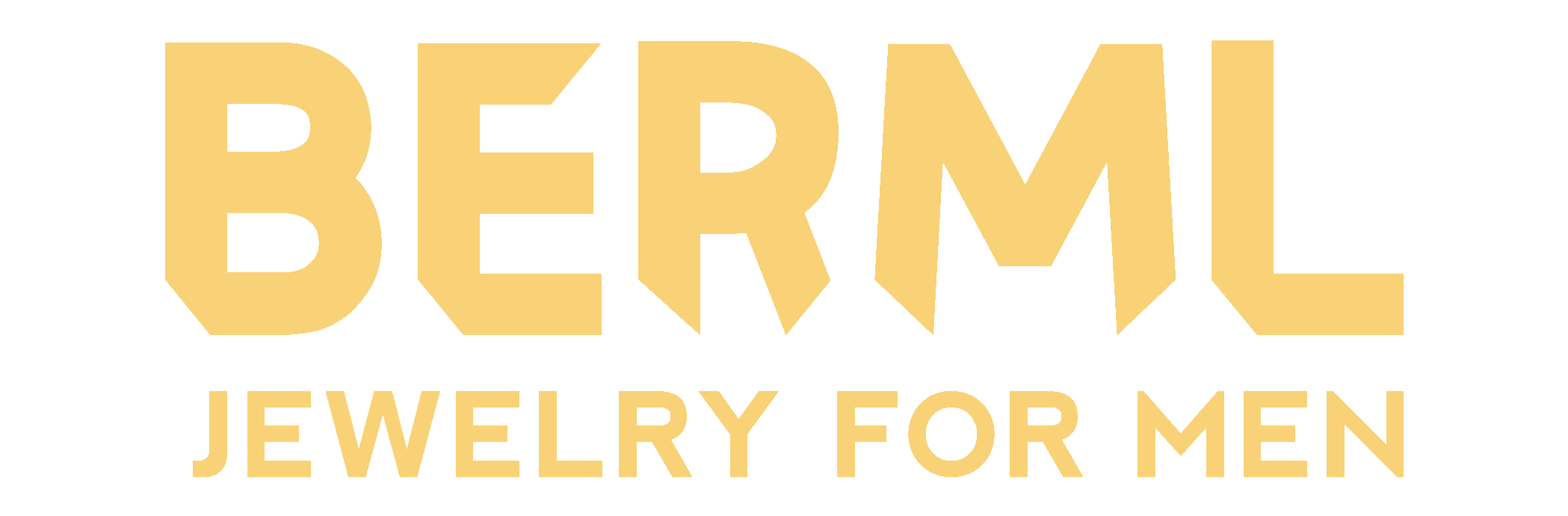 Logo with the word "BERML" in large gold letters above the phrase "Jewelry for Men" in smaller gold text.