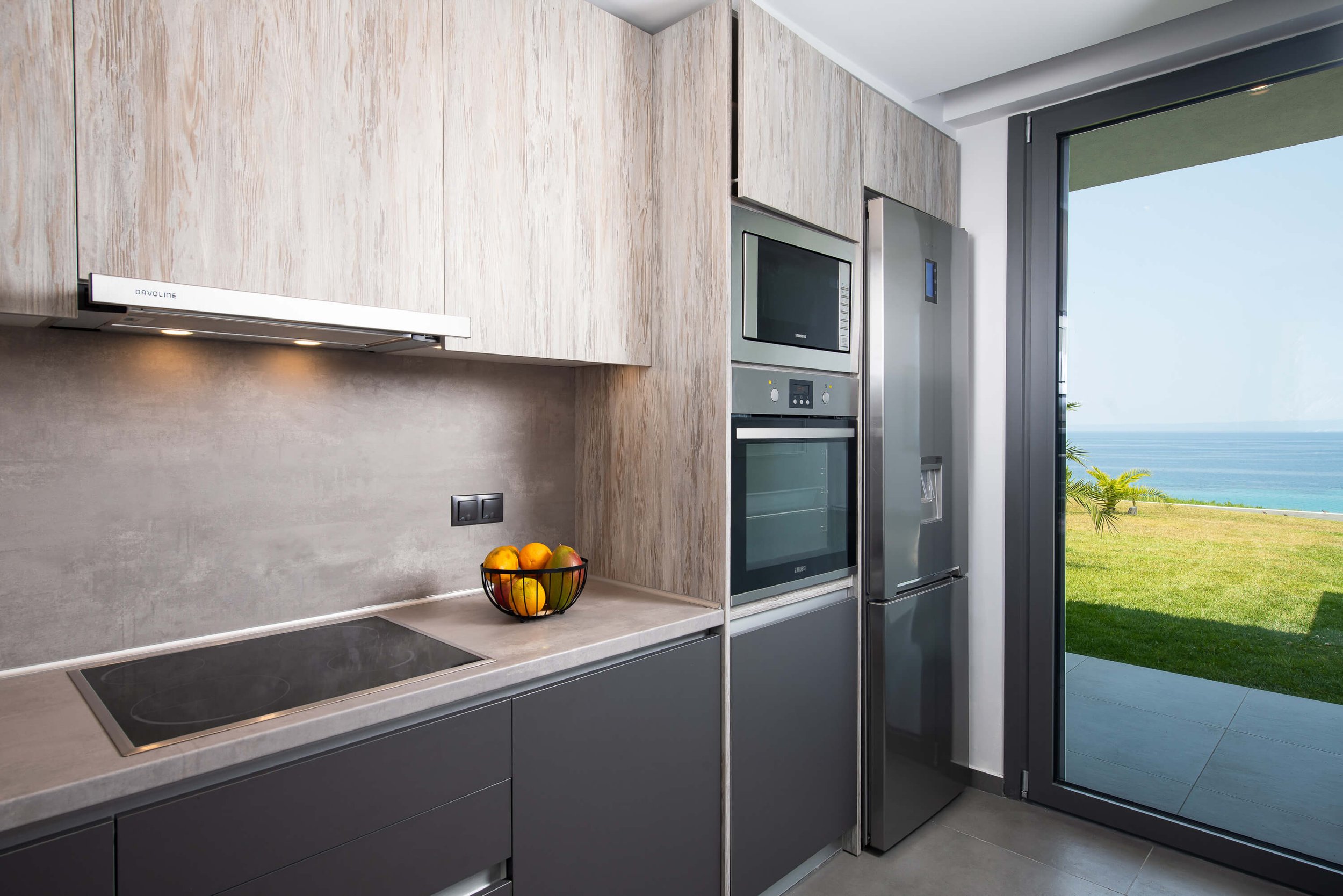 Fully equipped gourmet kitchen in Sapphire Villa Halkidiki Kassandra premium appliances