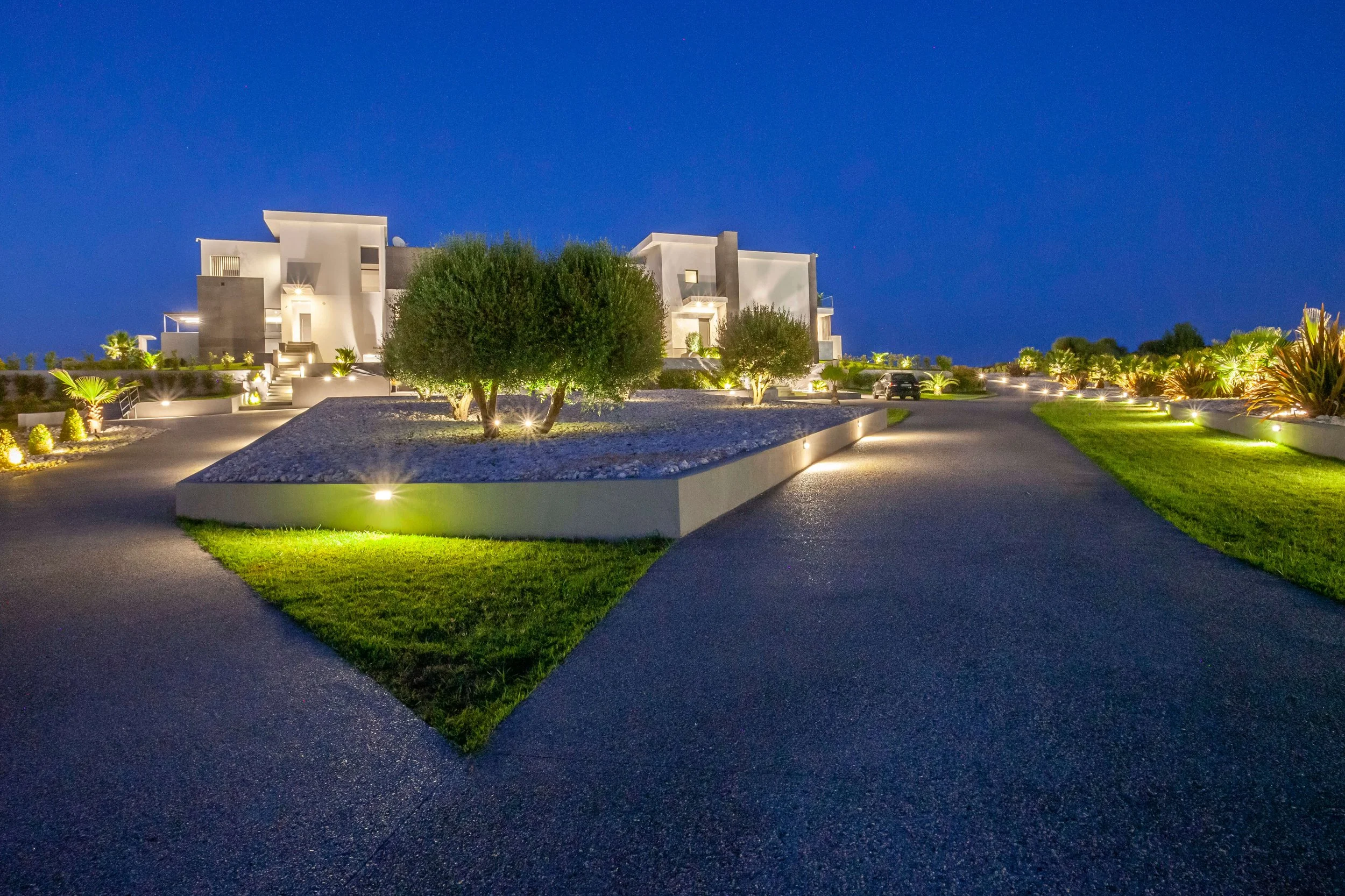 Private parking area at Sapphire Villa luxury Halkidiki secure and convenient Hanioti