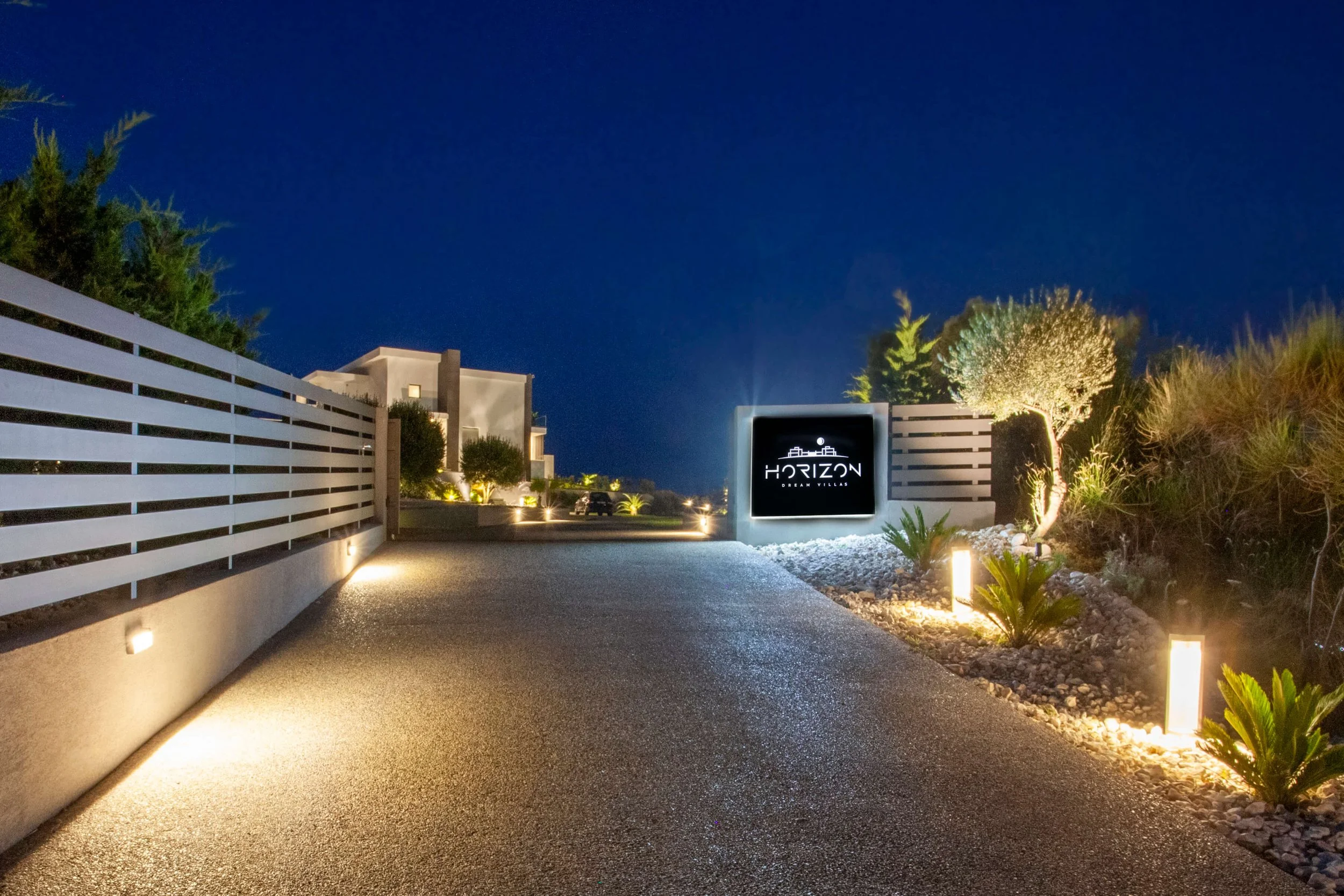 Private parking area at Sapphire Villa luxury Halkidiki secure and convenient Hanioti