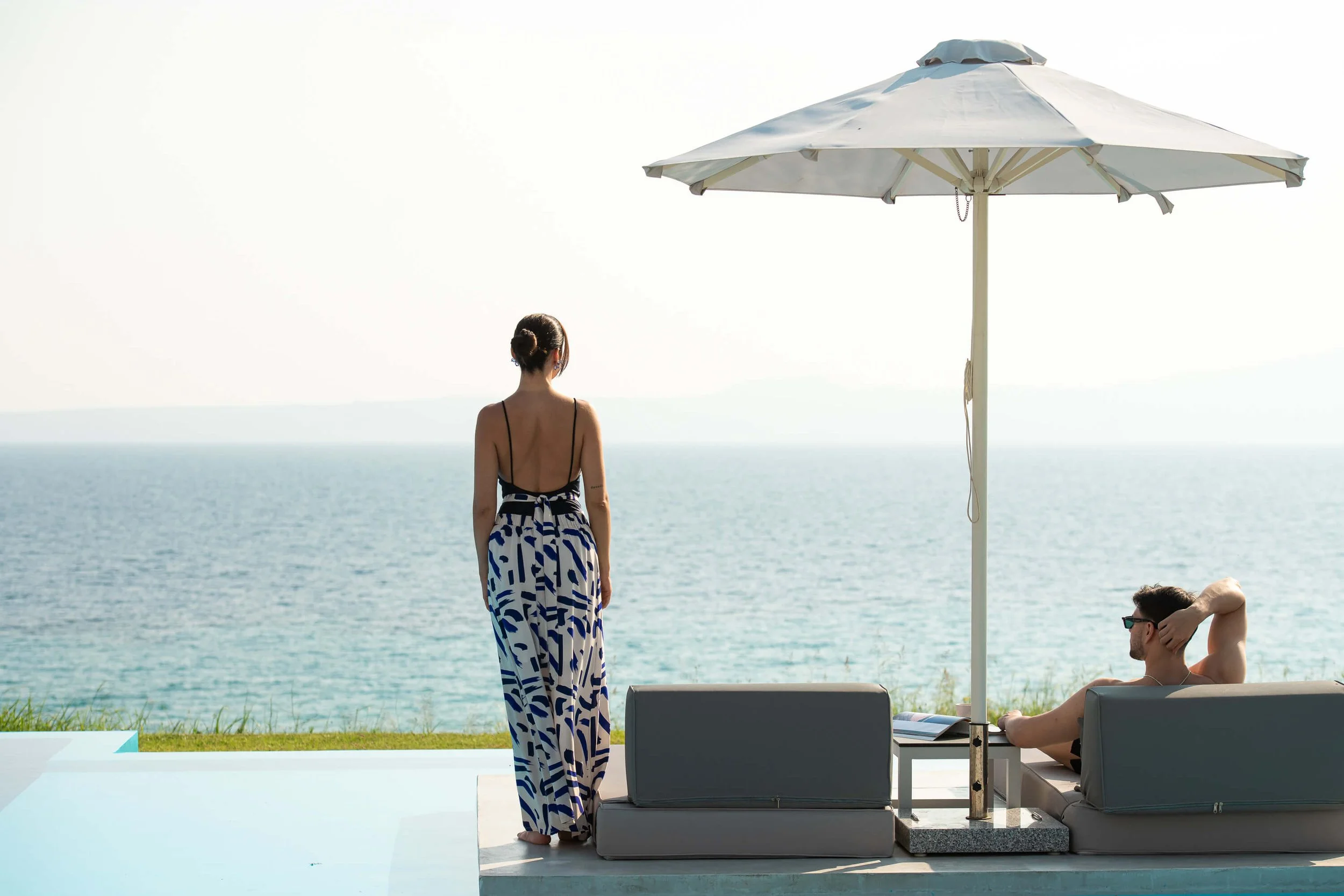 Sapphire Villa Halkidiki private infinity pool and luxurious outdoor area with sea views- Kassandra, Haniotis