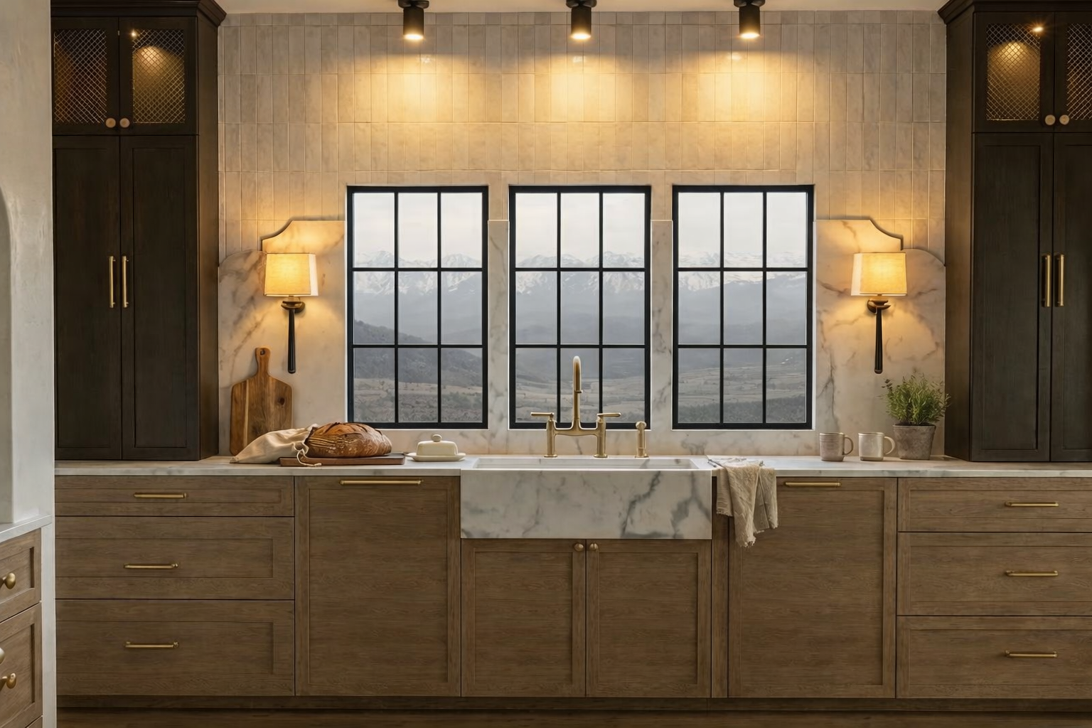 Kitchen with snow-capped mountain view.png