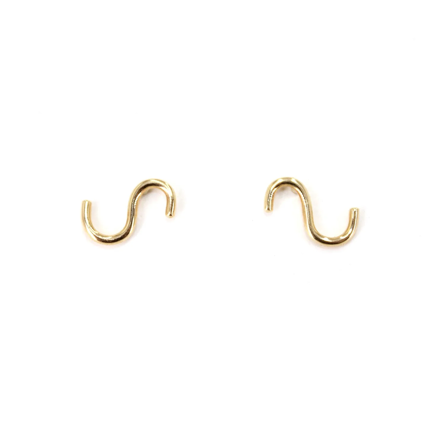 14k gold squiggle stud earrings