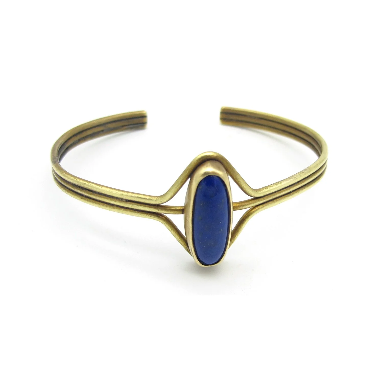 lapis lazuli brass bracelet