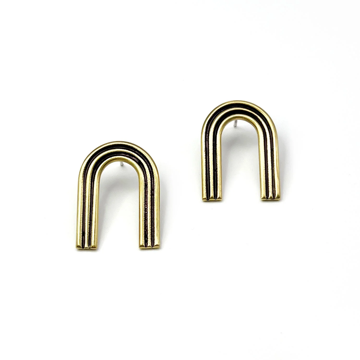 triple bar rainbow studs