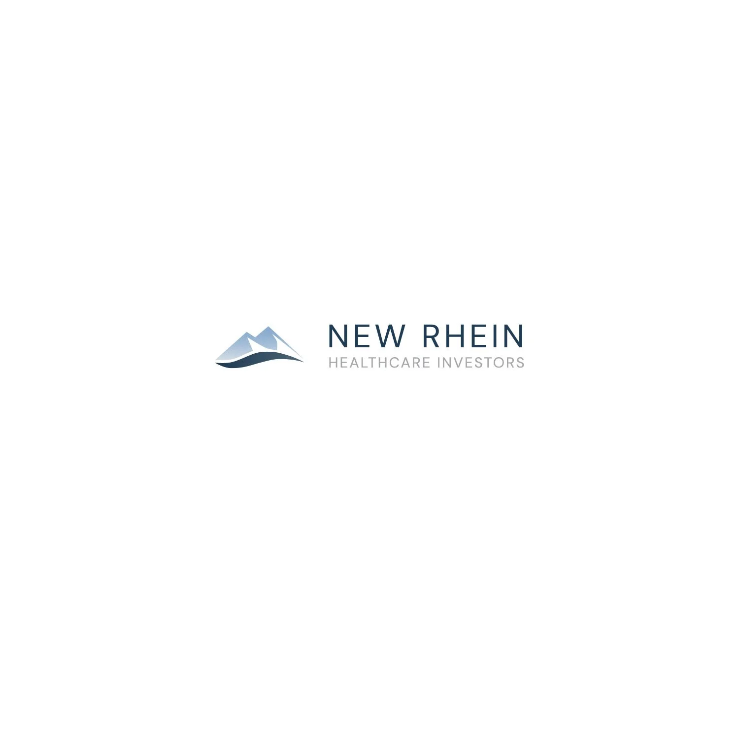 Logo of New Rhein Healthcare Investors with mountain graphic and text.
