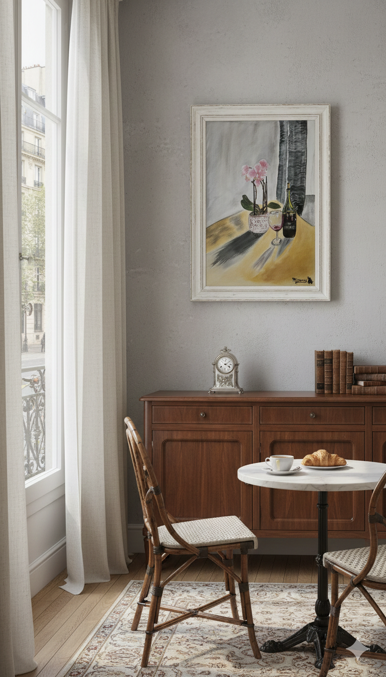 peinture figurative et poétique - "Le temps d'une orchidée" par Ouiame FILALI. Acrylique sur toile.