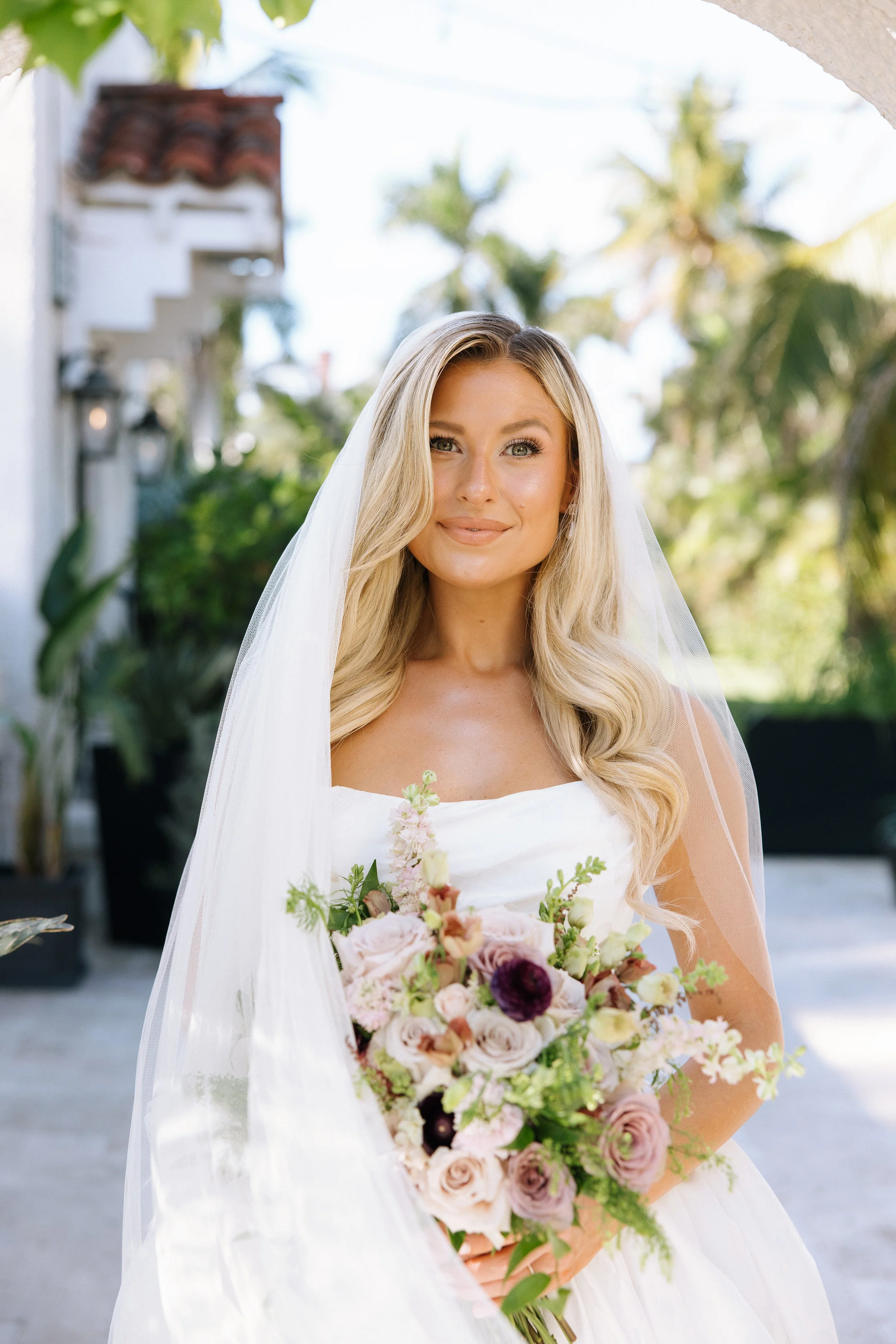 bridal hair and makeup done by May Paulina, a bridal hair and makeup artist from southern florida