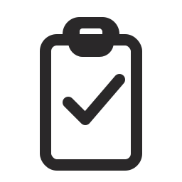 Icon of a clipboard with a checkmark