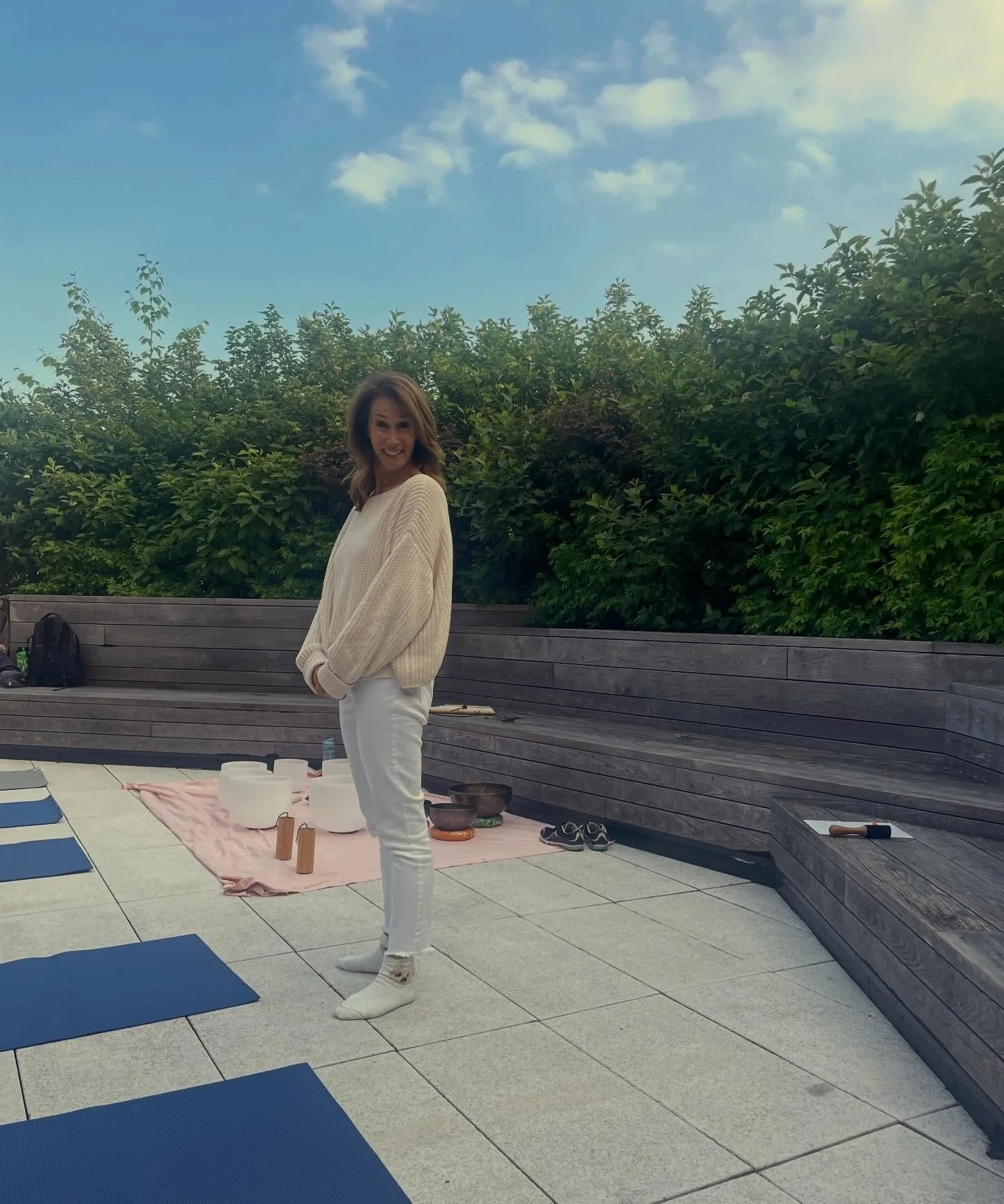 At WELCOME HAUS , peace and well being are essential. We love to support women to connect with their inner strength, serenity, wisdom, and center.

Photoed here is Co-Founder Jan Planit with singing bowls. Jan found her spiritual path while in her 20