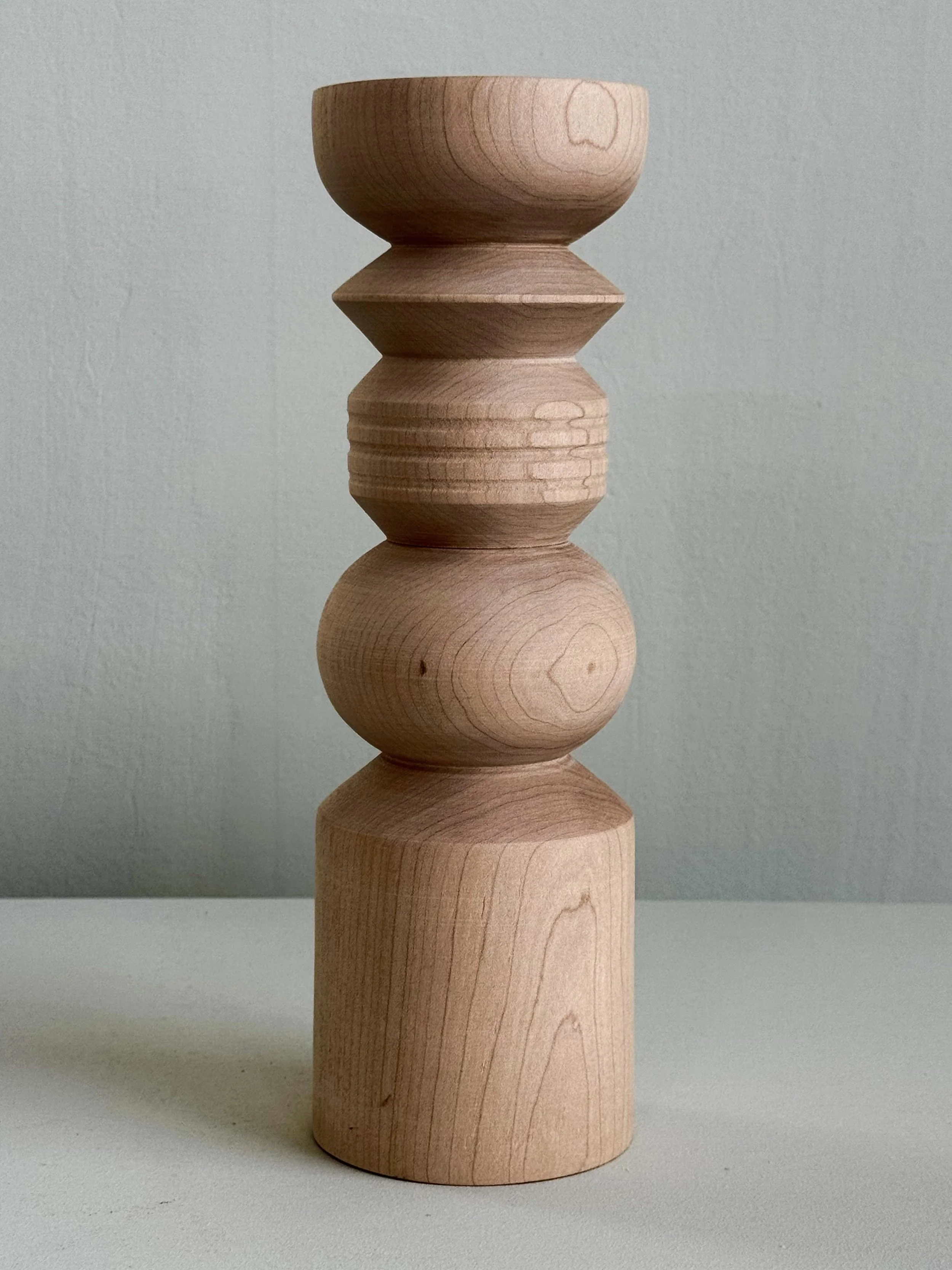 Candelabro Artesanal de Madera de Arce