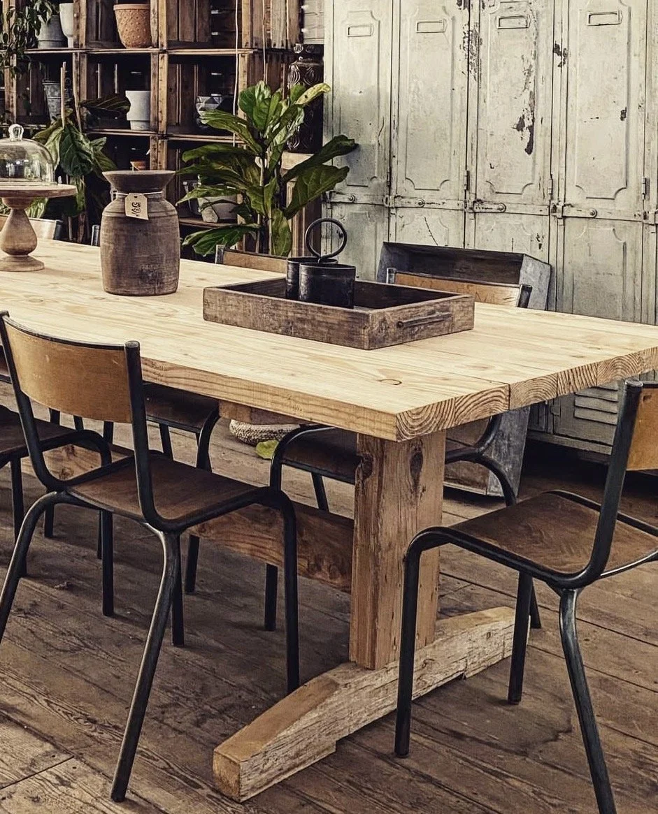 Mesa Rústica de Pino Recuperado